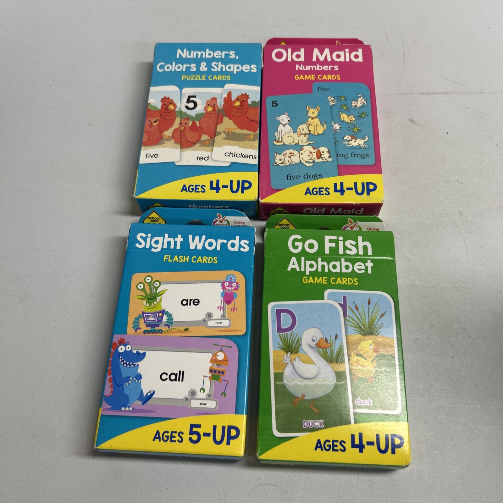 Pre school 4-6 years reading phonics flash cards sight words, Old Maid Go Fish