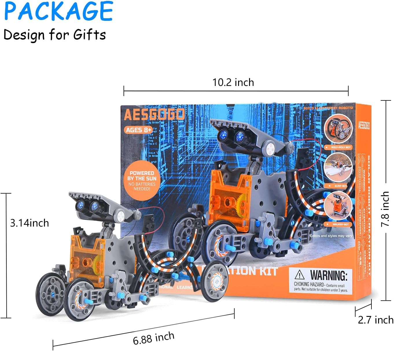 STEM Projects 12-In-1 Creation Solar Robot Kit,Science Experiments Toys Gifts fo