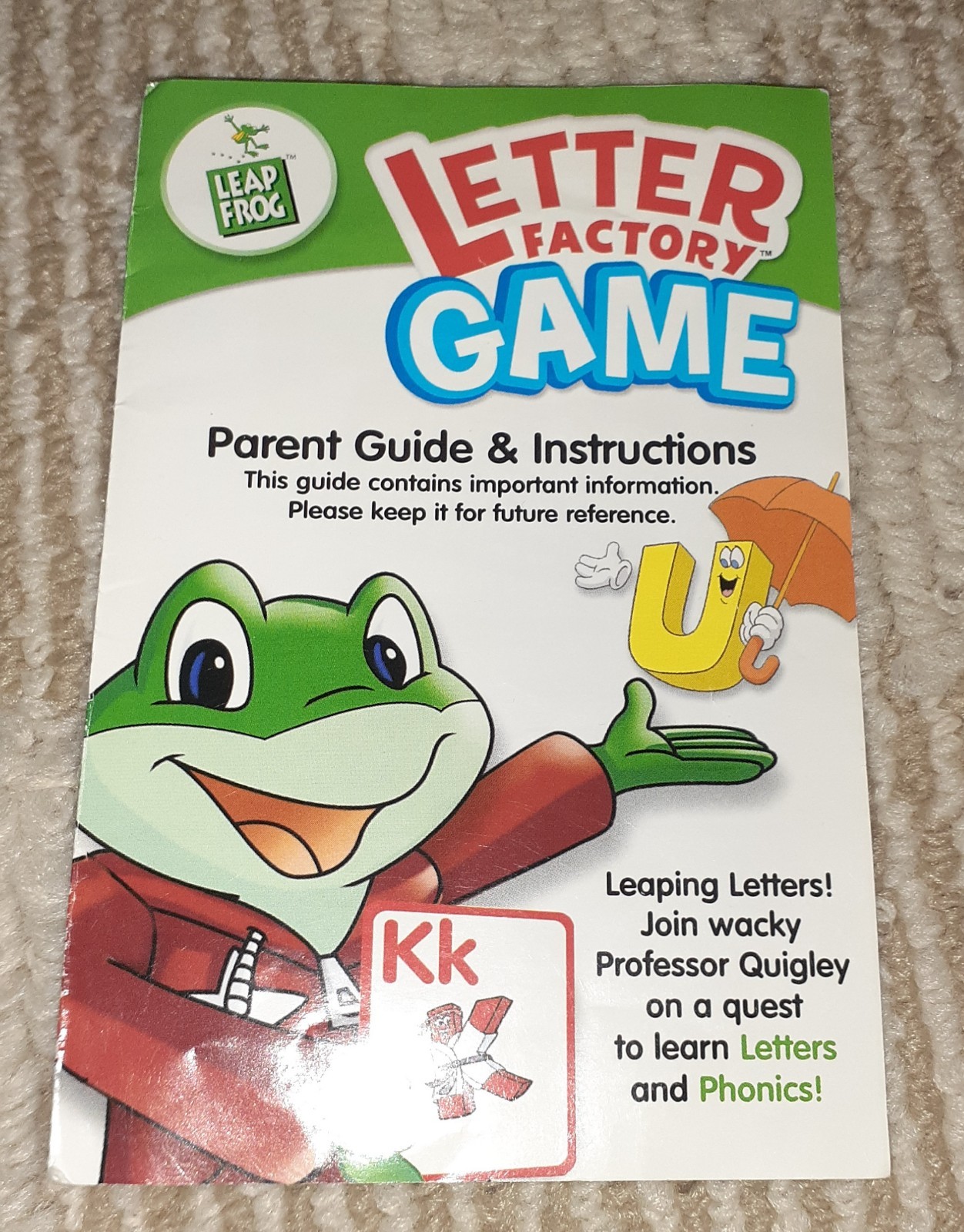 LEAP FROG PHONICS LETTER FACTORY BOARD GAME TESTED COMPLETE READ DESCRIPTION