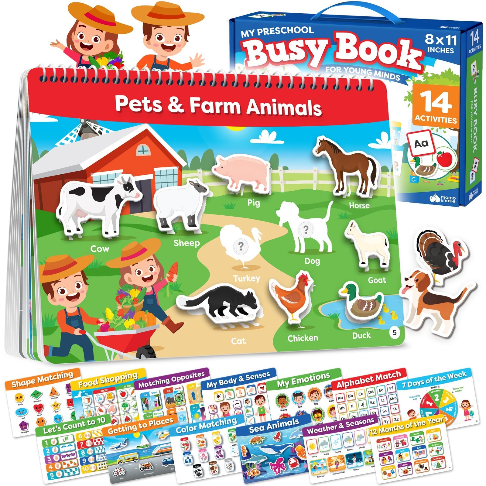 Montessori Preschool Busy Book for Toddlers Ages 3 and Up – Preassembled Pres…