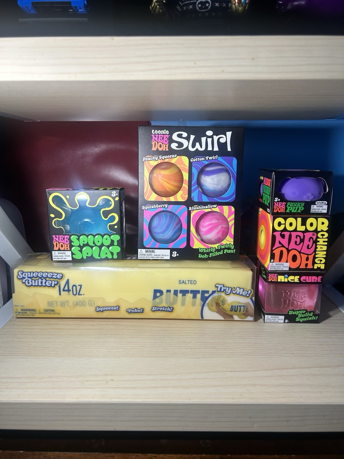 NeeDoh Toy Lot Bundle: Nice Cube, Swirl, Splooot, Splat, Butter, Color Change