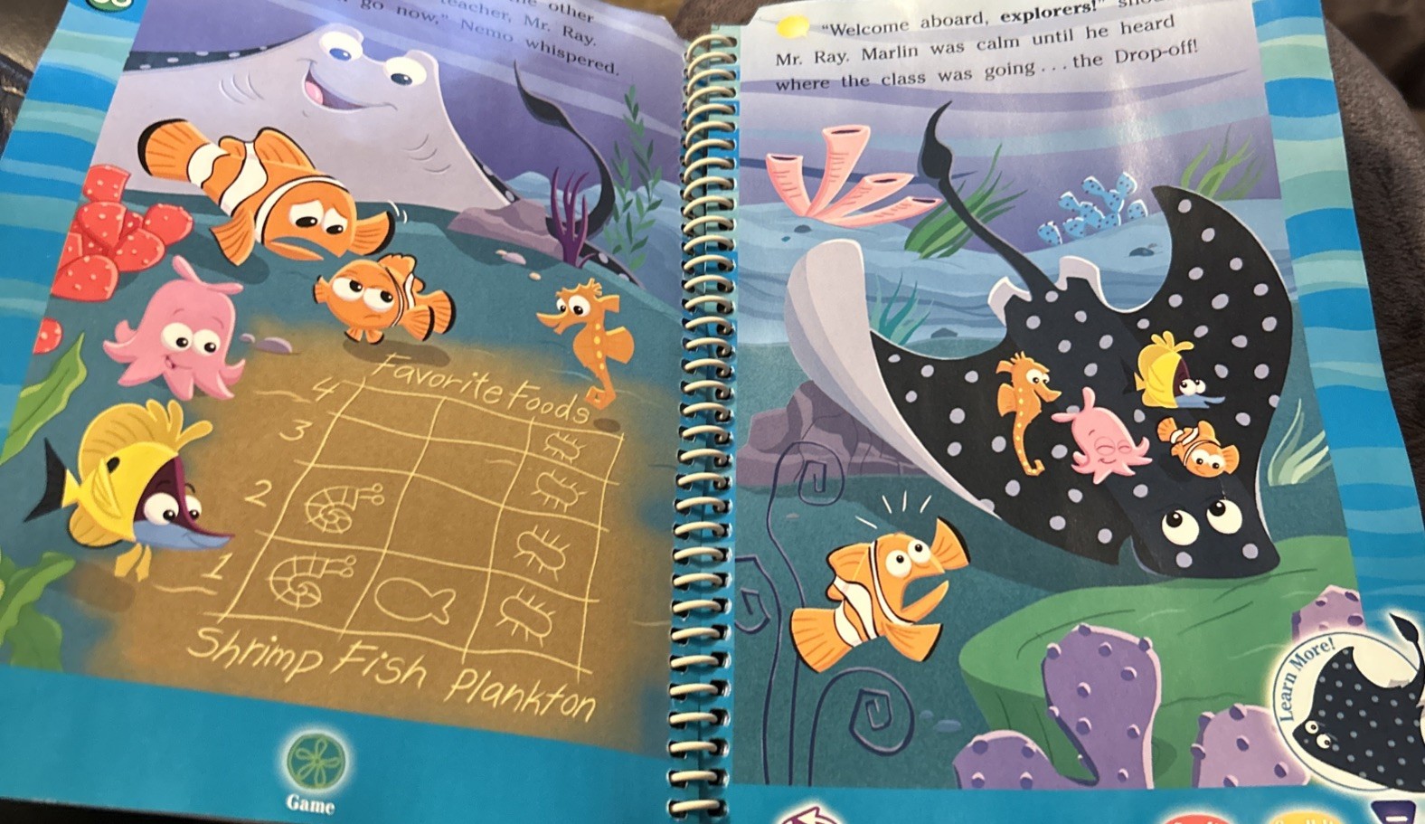 LeapFrog LeapPad Disney Finding Nemo Pre-K to 1st Grade Reading Book & Cartridge