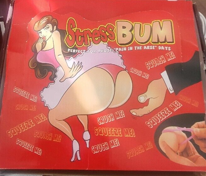 Box of 12 RED/PINK-Butt Stress Ball Thong Bikini 3X4inch