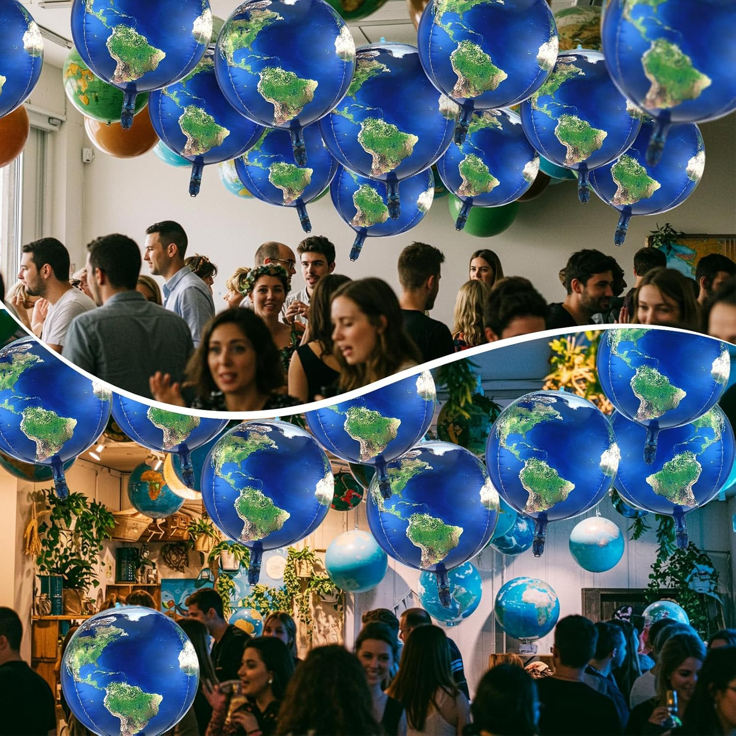 10 Pack 22 Inch Inflatable Earth Globe Balloons Big Blow up World Map Balloons P
