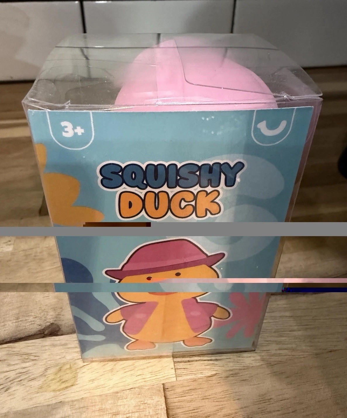 Viral Squishy Duck Anxiety Relief Toy Pink Hat Stress Squeeze Adorable NEW