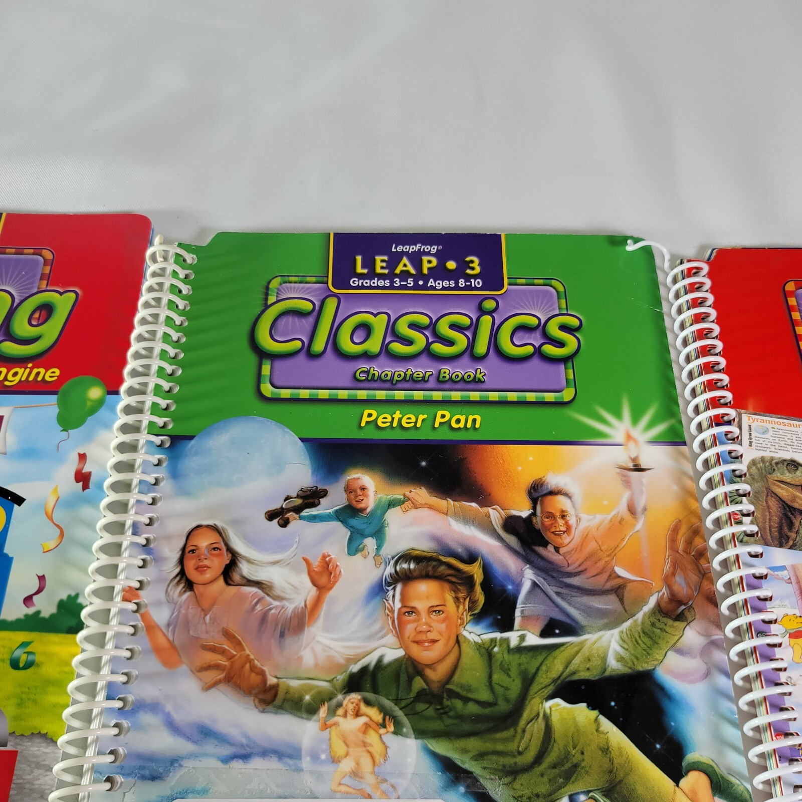 Lot Of LeapPad Books (3) And Two Cartridges (Shrek / Peter Pan)