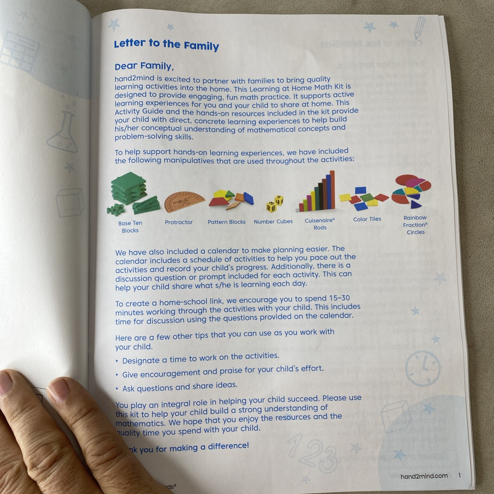 New Hand 2 Mind Grade 4 Hands On Standards Learning At Home Math Kit 93544