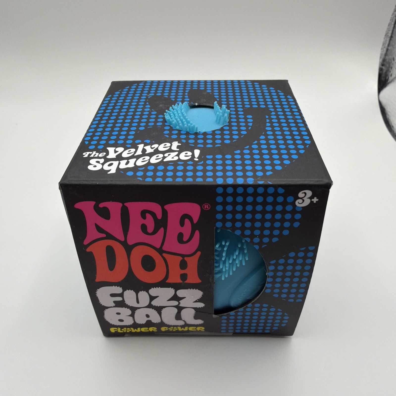 NEE DOH FUZZ BALL Velvet Squeeze- BLUE NEW!