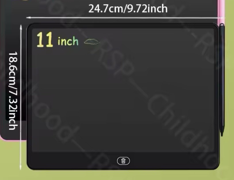 11 Inch LCD Writing Tablet Drawing Board w/ Stylus Pen, One-Click Clear, Lock