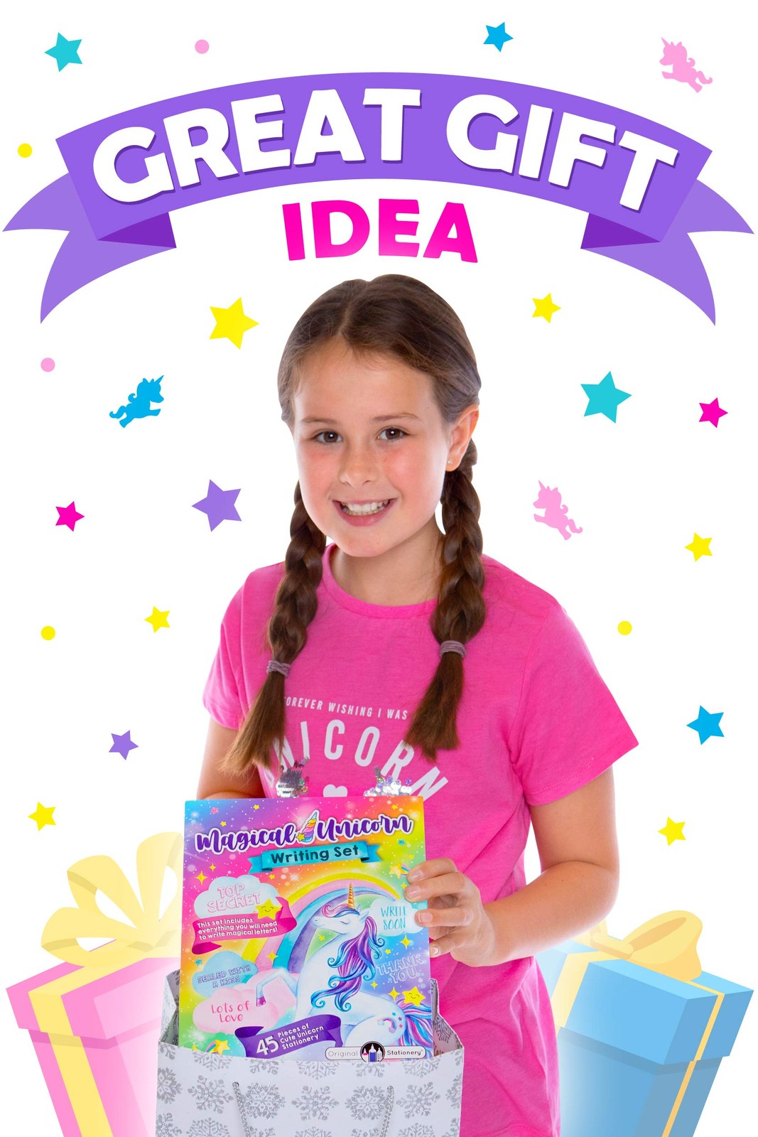 Original Stationery Unicorn Letter Writing Kit – 45-Piece Multi-Color multi
