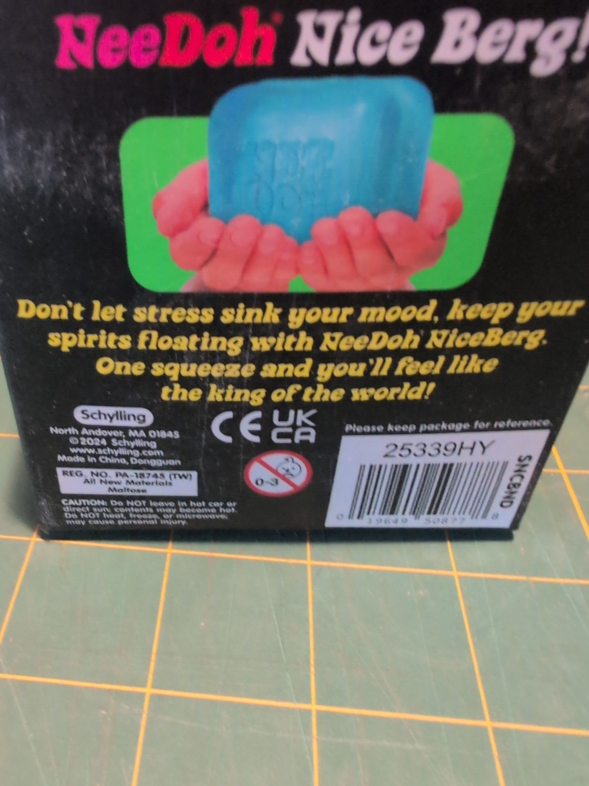 NeeDoh Nice Berg Blue XL Giant Nee Doh Niceberg Solid Squish Cube Ice Block