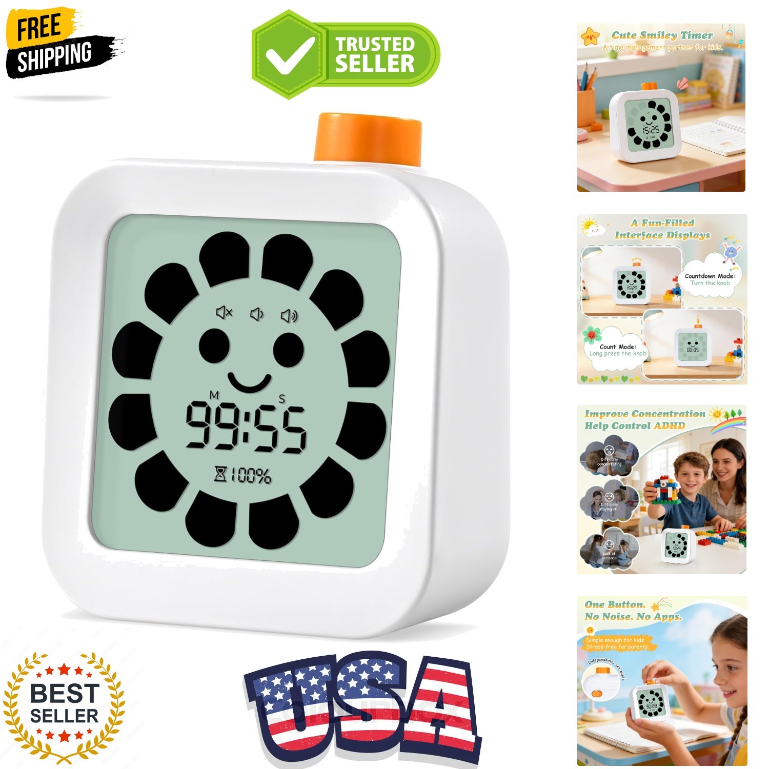 School Supplies for Kids Visual Timer for ADHD & Autism, Digital Countdown Ti…