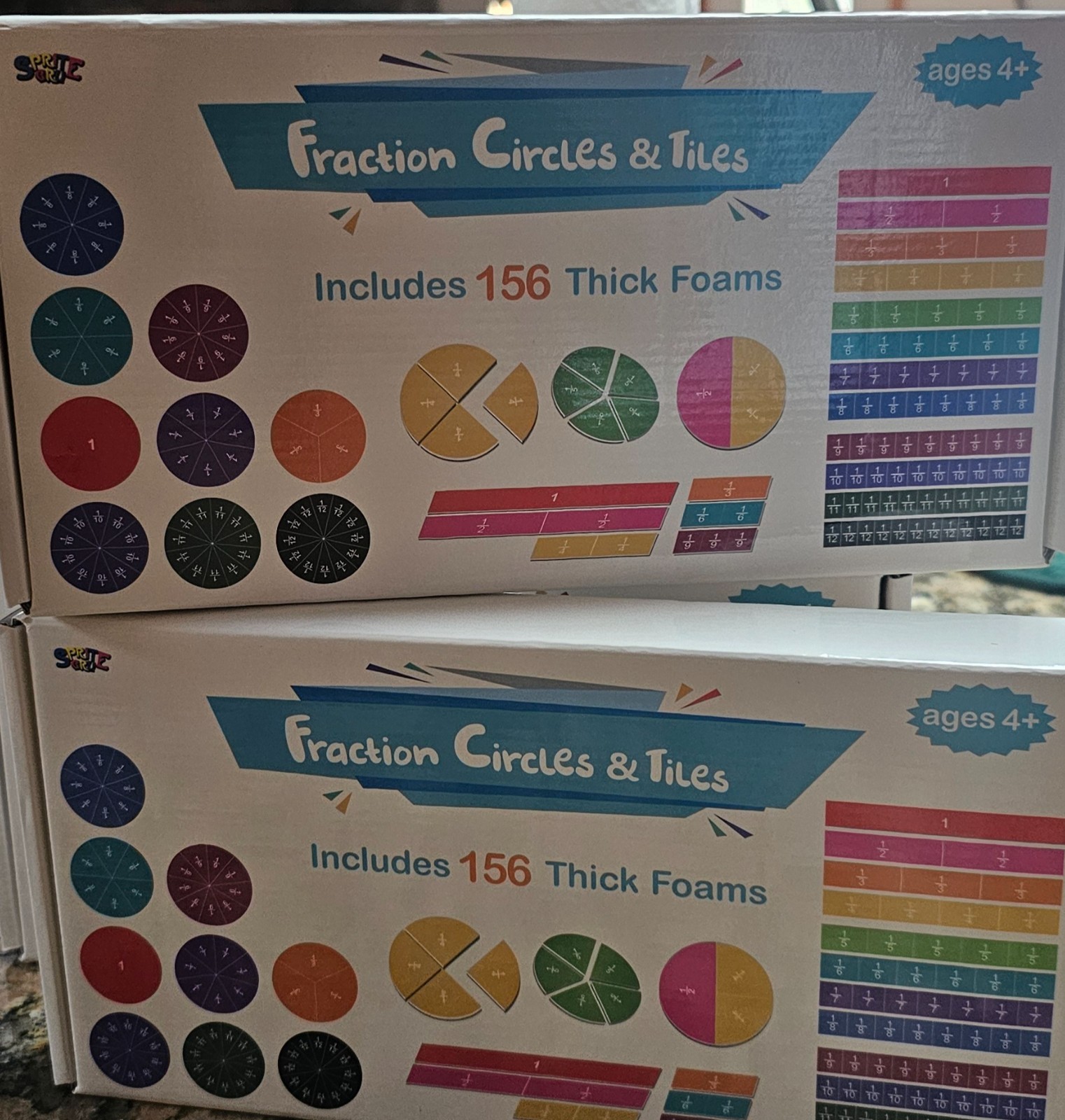 Sprite Magnetic Fraction Learning Circles & Tiles 156 PCs Math Manipulatives NEW