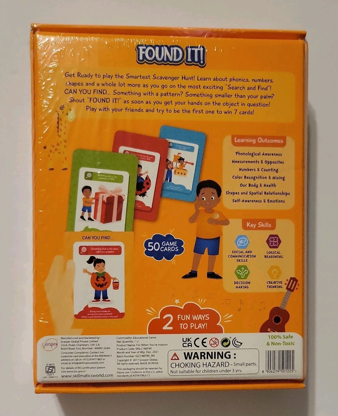 Skillmatics Card Game Found It! Indoor Edition NEW in Package Sealed Educational