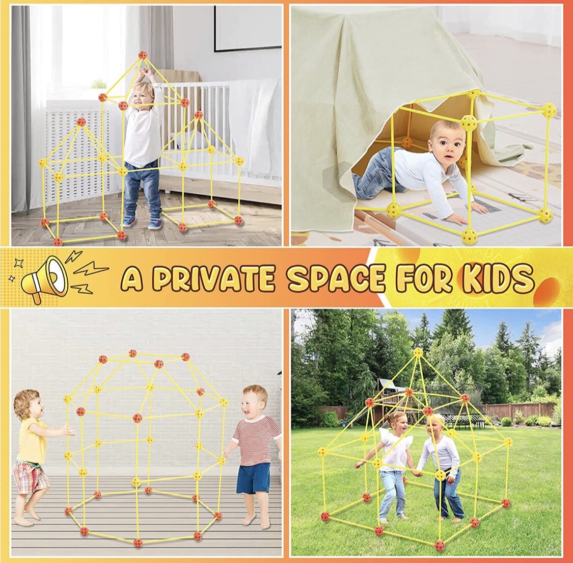 Fortresses Building Kit Kids Creative DIY Learn Toys Tent Igloo Play House Gifts