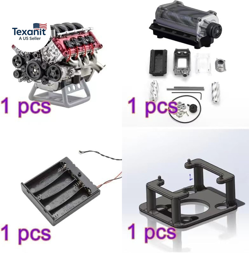 MAD Cison Mini V8 Engine Kit That Runs – Small Engine Building Kit for Adults, S