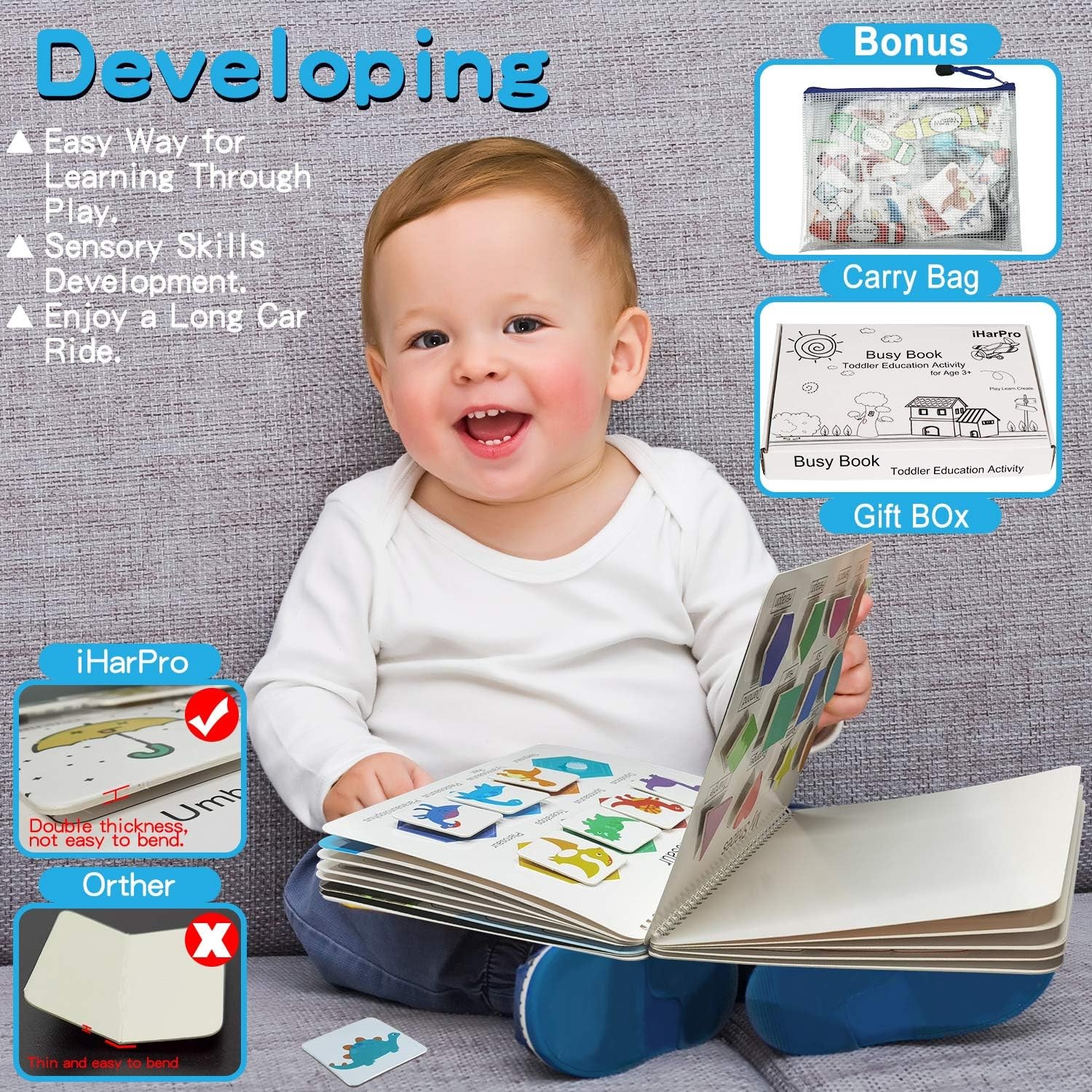Busy Book for Toddlers, Montessori Toys 3 4 5 6 Years Old, Autism…