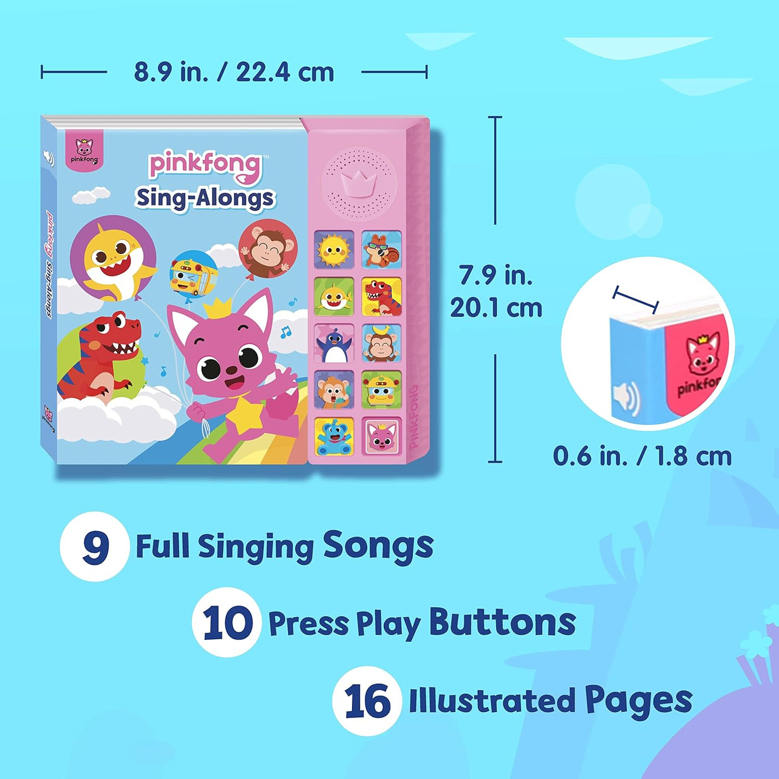 Sing-Alongs Sound Book Baby Shark Toys Learning Education Interactive Toddler