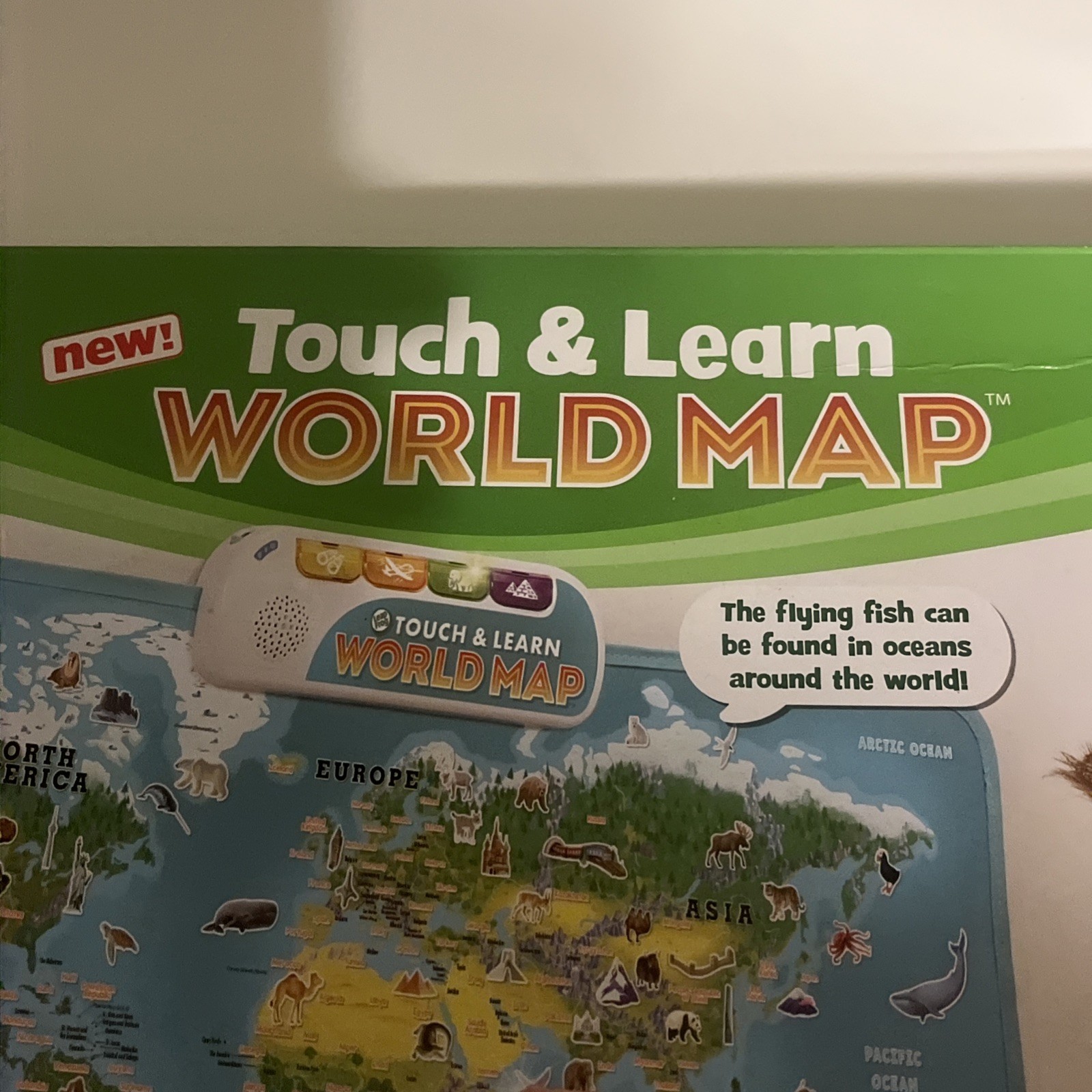 LeapFrog Touch & Learn World Map Featuring Animals & Landmarks Explore. Ages 4+