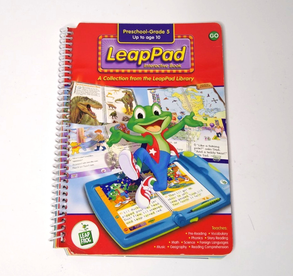 VTG Leap Frog Pink Pad Learning System Reader, 12 Cartridges, 11 Books, Backpack