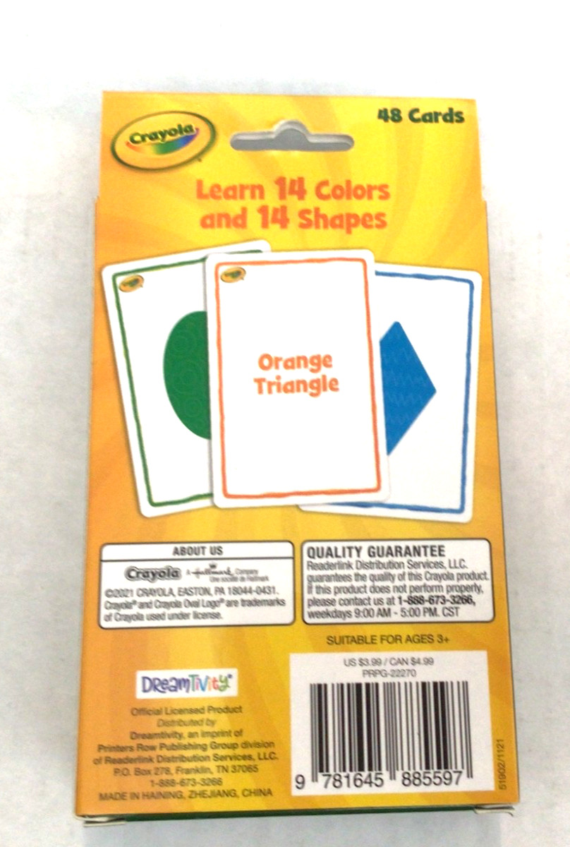 Crayola Flash Cards Colors & Shapes 48ct Learning Educational Kids Ages 3+