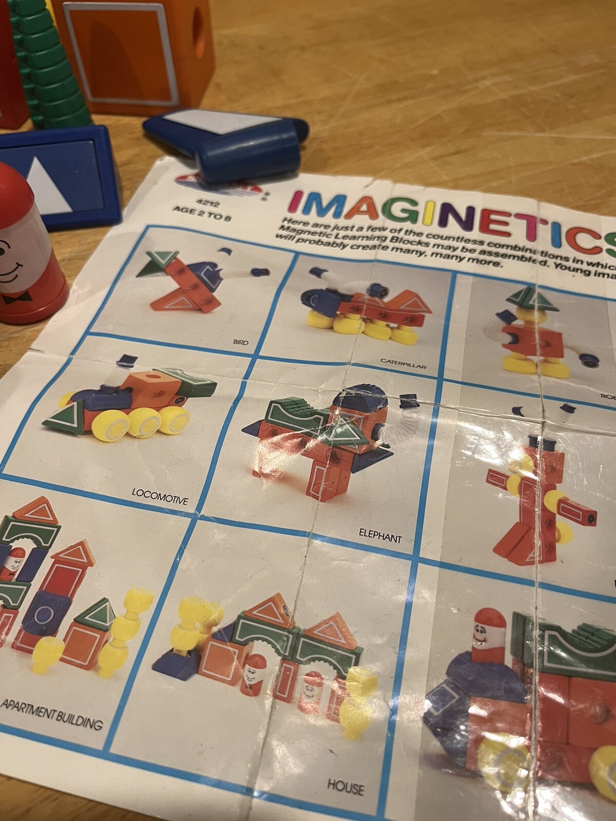 VTG 1987 Kidstar Imaginetics Learning Blocks Animal Turnarounds Cars 40 Pieces
