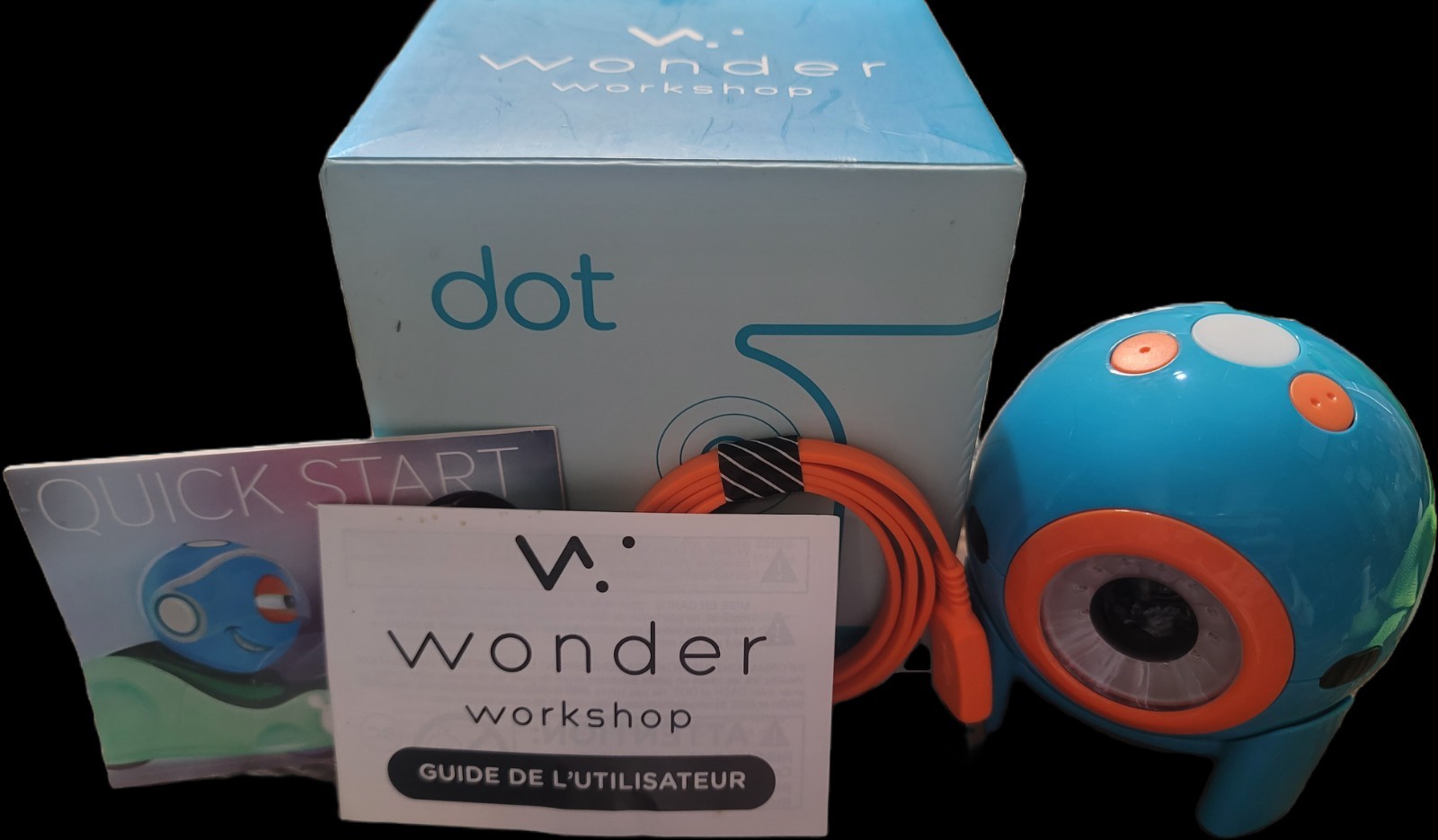 Blue Wonder Workshop D001 Dot Robot w/ Stand TESTED & WORKS