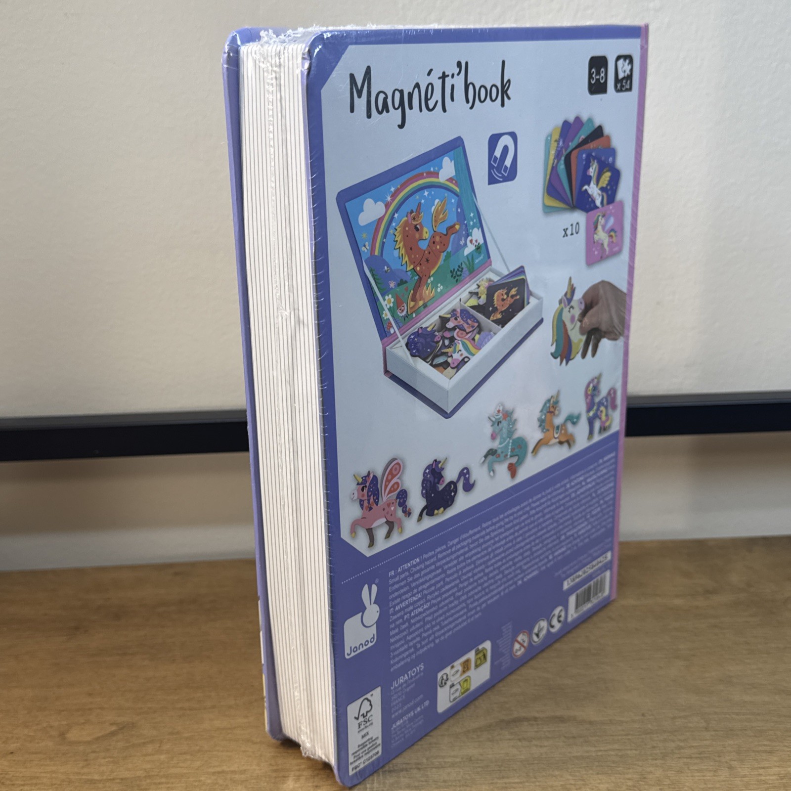 Janod Magneti’Book Unicorn 44 Magnet Educational Game 10 Model Cards Age 3-8 New