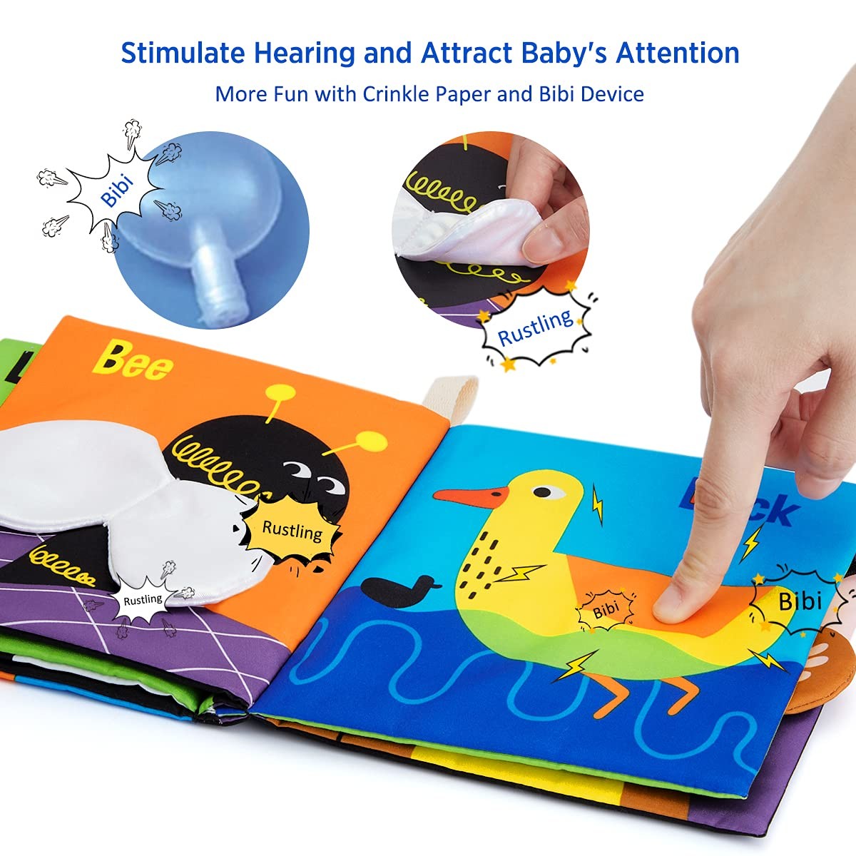 beiens Soft Baby Books – High Contrast Black & White Touch Small, Black,white