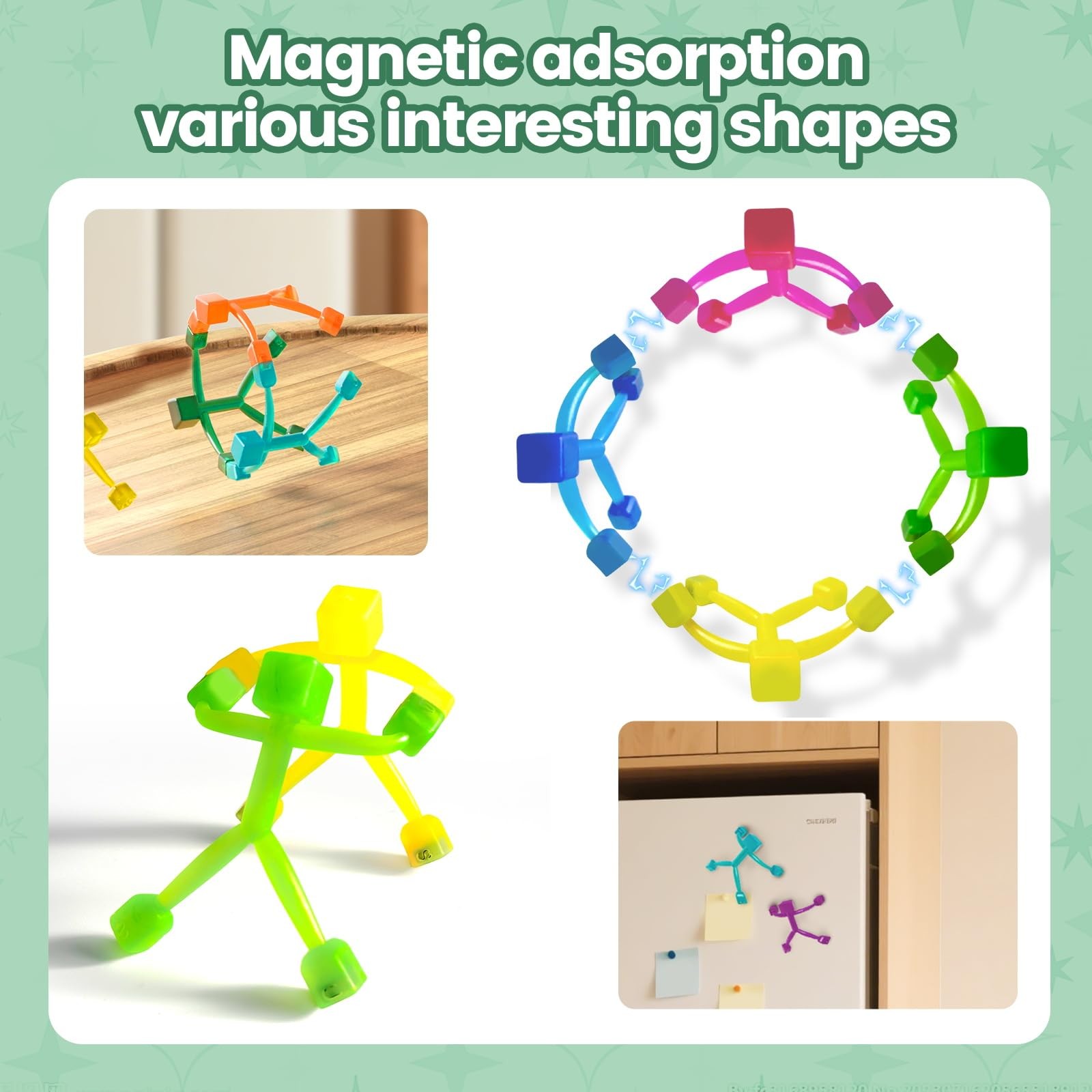 15PCS Magnetic 2.95 x 2.76 inches, Red, Orange, Yellow, Green, Blue, Purple
