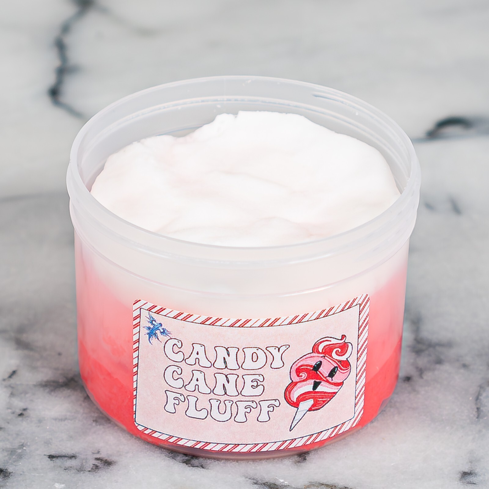 Candy Cane Cloud Slime – !NEW! (for stress relief), red, pink, white, peppermint