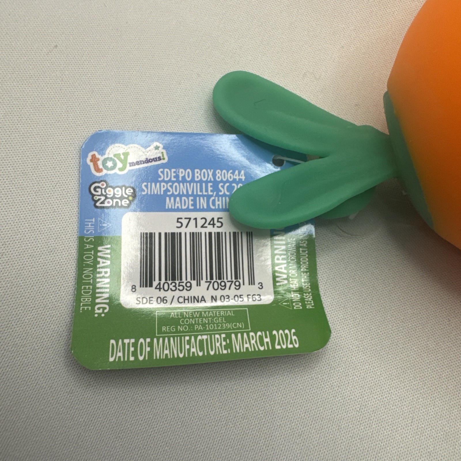 Sunny Days (Lot of 2) Squish Hot Dog 2 in 1 Squeeze Toy and Squeezy Carrot
