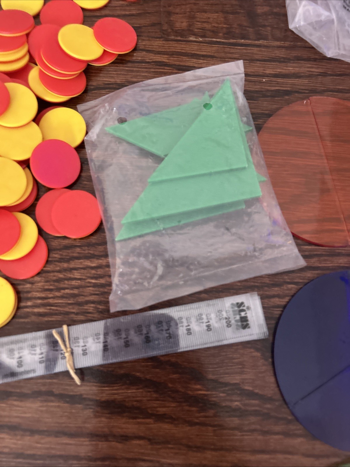 Lot ETA Overhead Projector Math Transparency Fraction Circles Anglegs Tiles