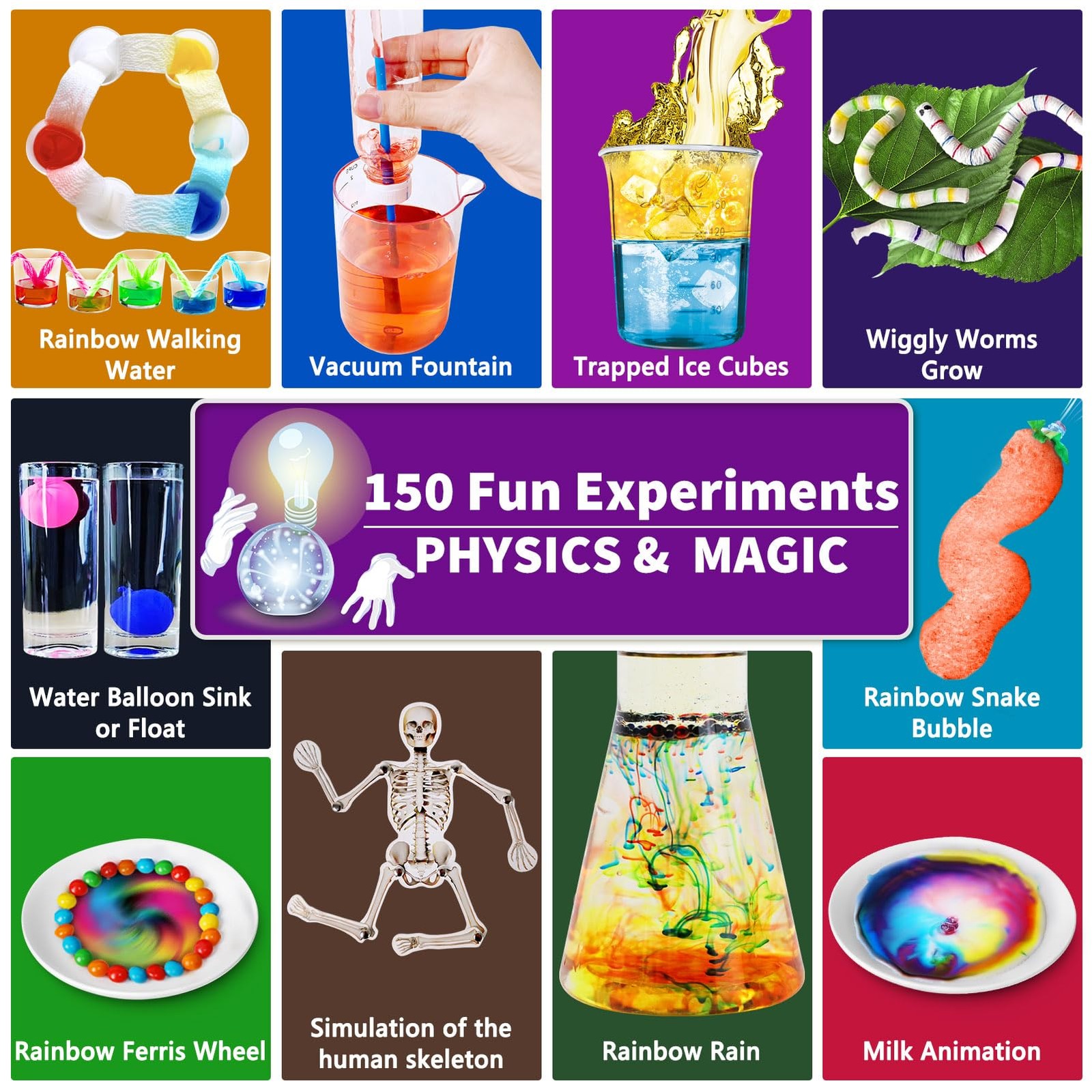 UNGLINGA 150 Experiments Science Kits for Kids Boys Girls, S.T.E.M Kit Toys G…