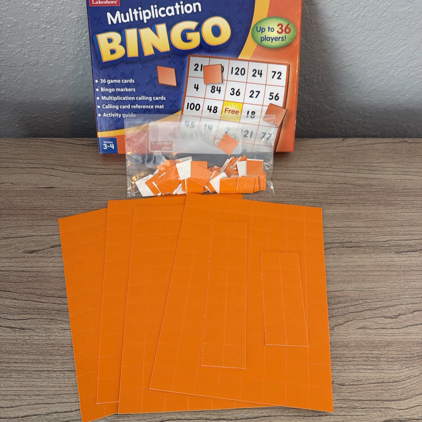 Multiplication BINGO Lakeshore Game Grades 3-4 Up To 36 Players Gently Used
