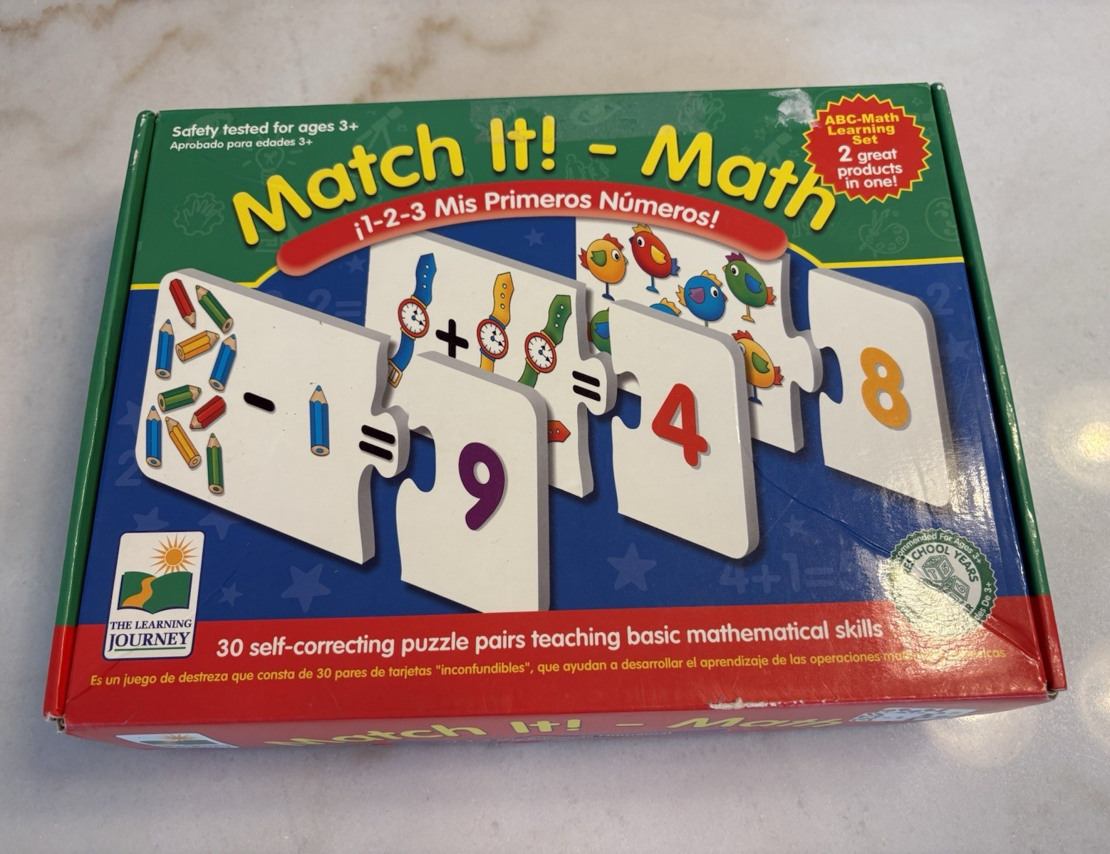 The Learning Journey Match It! Math 1-2-3 Mis Primeros Numeros 30 Puzzle Pairs