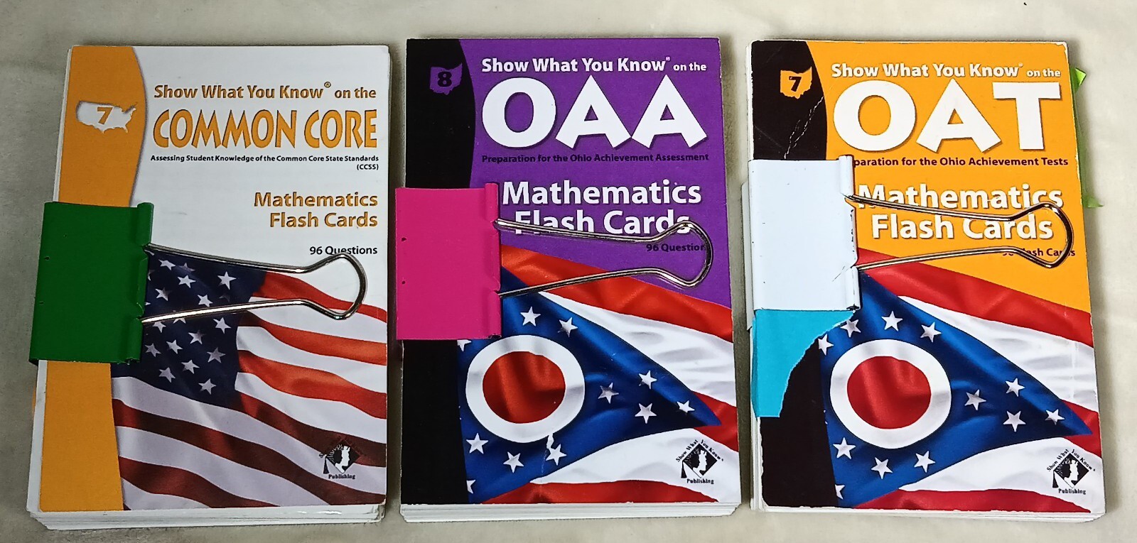 Mathematics Flash Cards Lot Math Common Core OAT OAA 2010 2014 USA