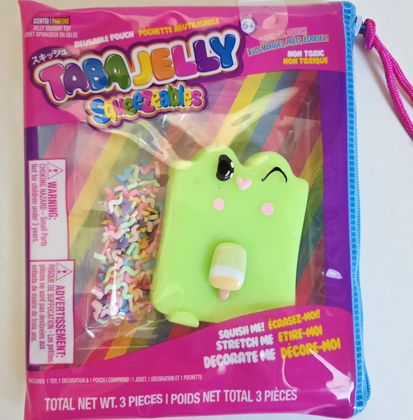 Taba Jelly Squeezeables Green Frog Squishy, Freddie Froggie Squishi Squeeze Toy