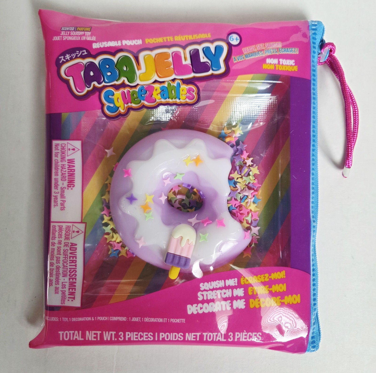 Taba Jelly Squeezeables Darling Donut Purple Squishy, Scented Fidget Squeeze Toy