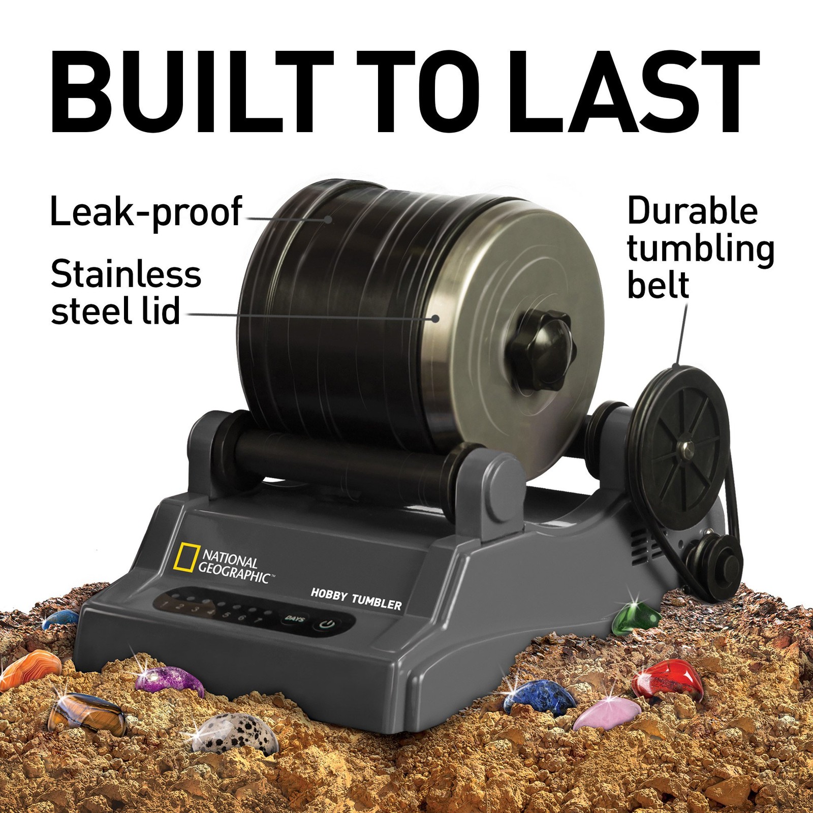 Blue Marble National Geographic Hobby Rock Tumbler Kit – Rock Polisher For Kids