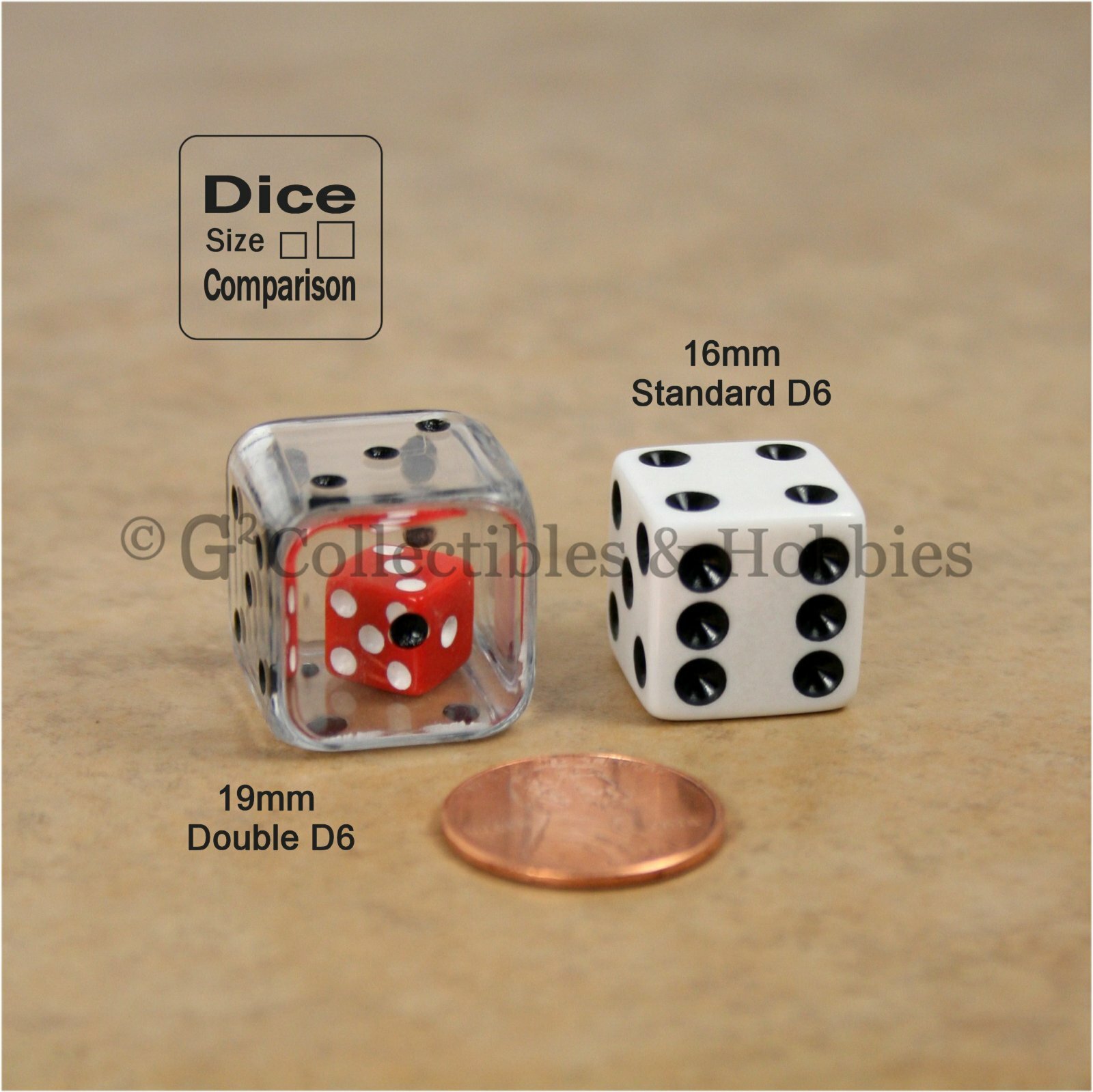 New 6 DOUBLE DICE Set – 6 Colors RPG D&D Game Math Six Sided 19mm 3/4 inch D6