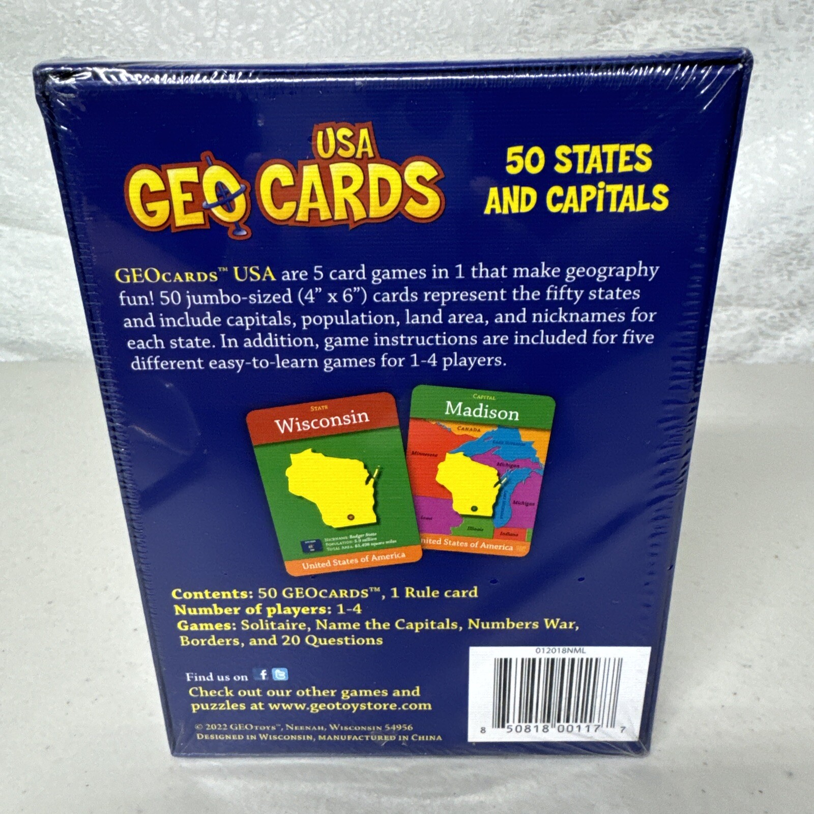 USA GEOCARDS Learn Geography Ages 4 And Up GEO Toys U2