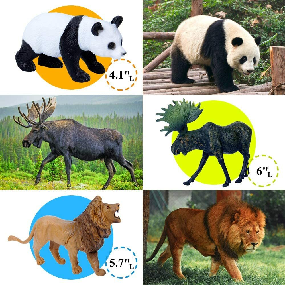 12pcs Jumbo Safari Animals Figures Zoo Animals Action Figure Play Set For Kids
