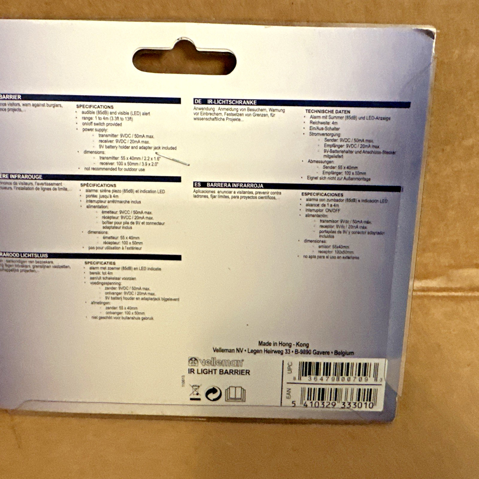 Velleman Kit IR Light Barrier (IR Light Barrier MK120) NEW Free Shipping