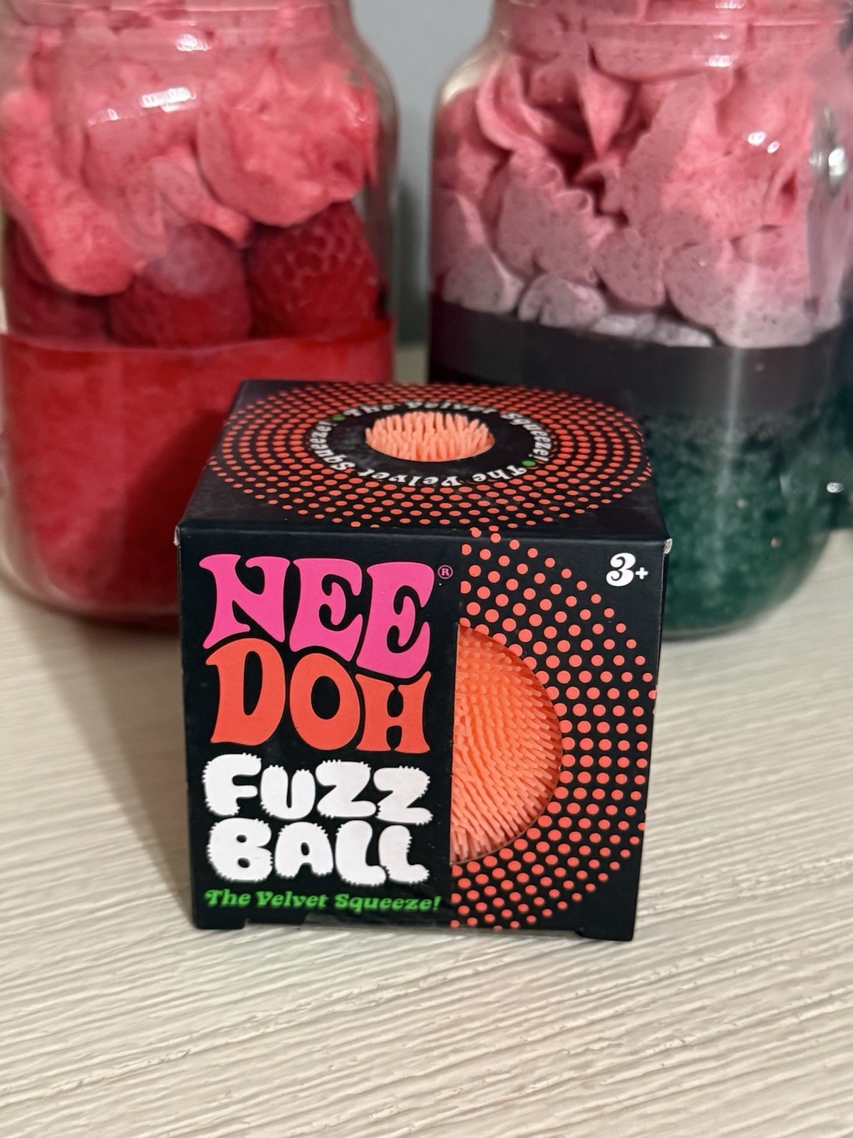 NEW Orange Needoh FUZZ BALL Nee Doh Squishy Fuzzball AUTHENTIC US Squeeze Squish