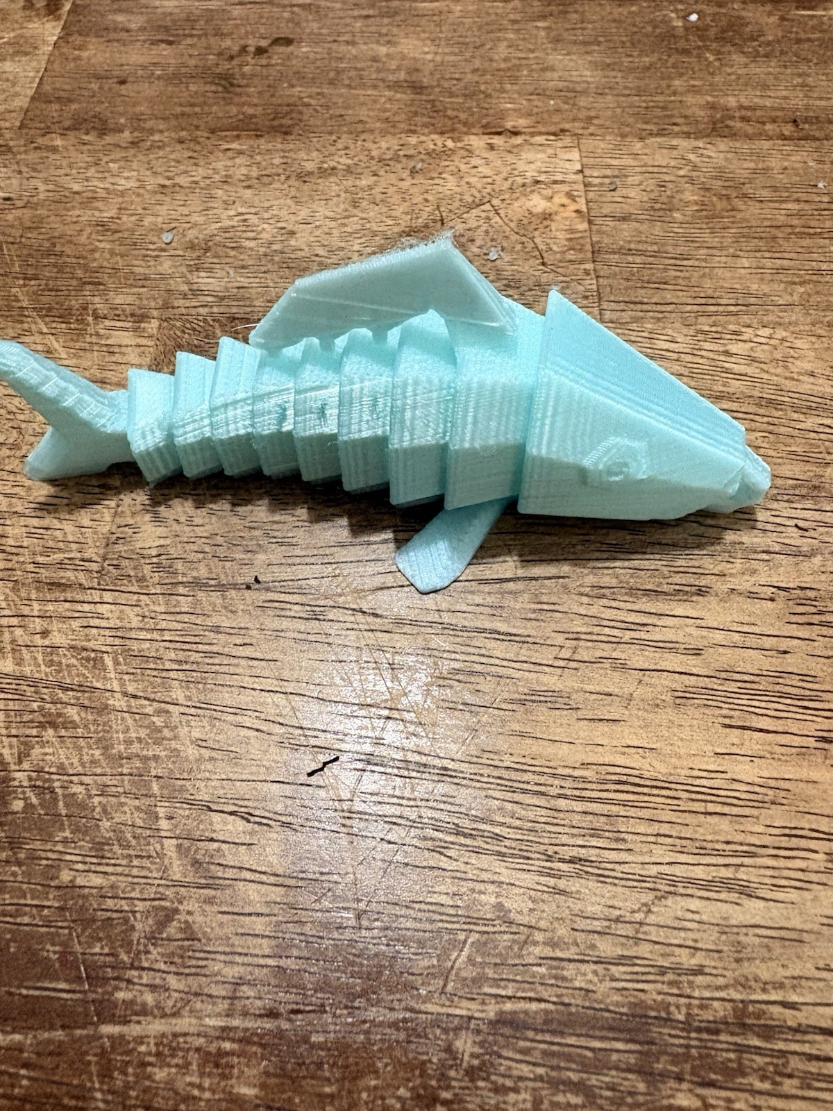 Articulated Light Blue Plastic Fish Educational Toy for Ages 8-16 Years