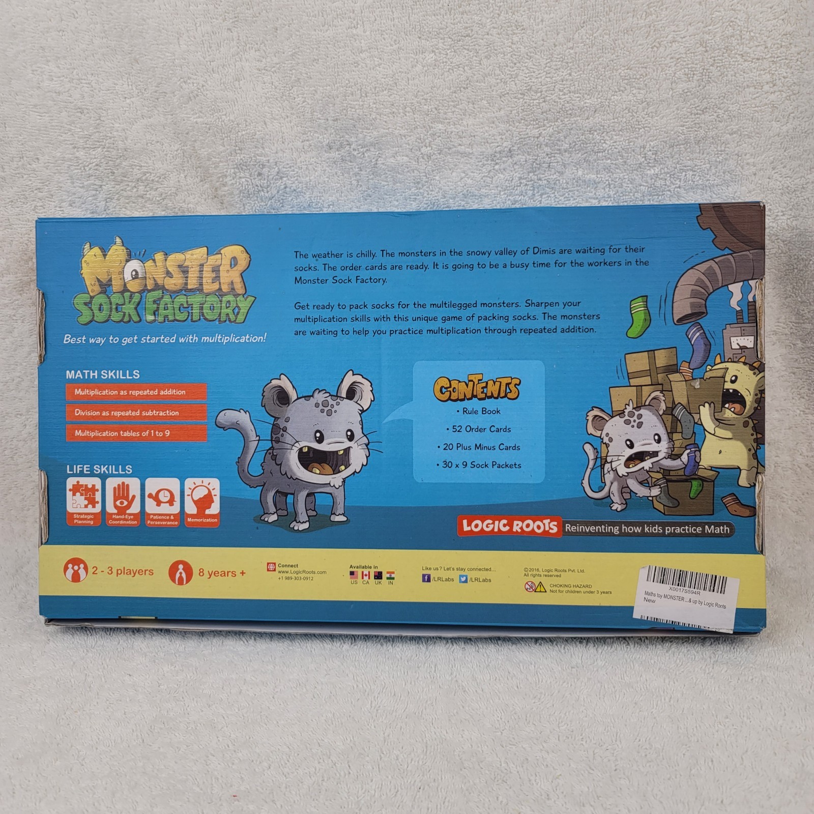 Monster Sock Factory Logic Roots Multiplication Learning Math Game Used Complete