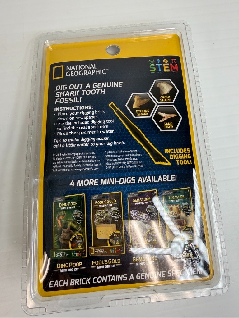 Shark Tooth Mini Dig Kit National Geographic Fossil Party Learn Stem Collect Ni