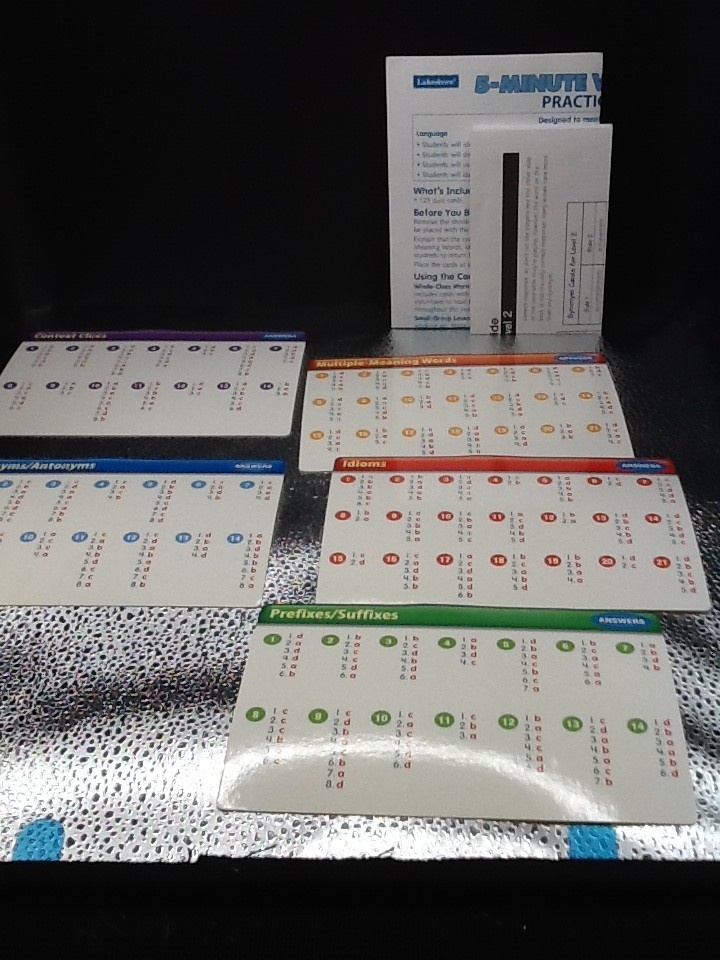 Lakeshore 5 Minute Vocabulary Practice Cards 8+ Homeschool Elementary Complete