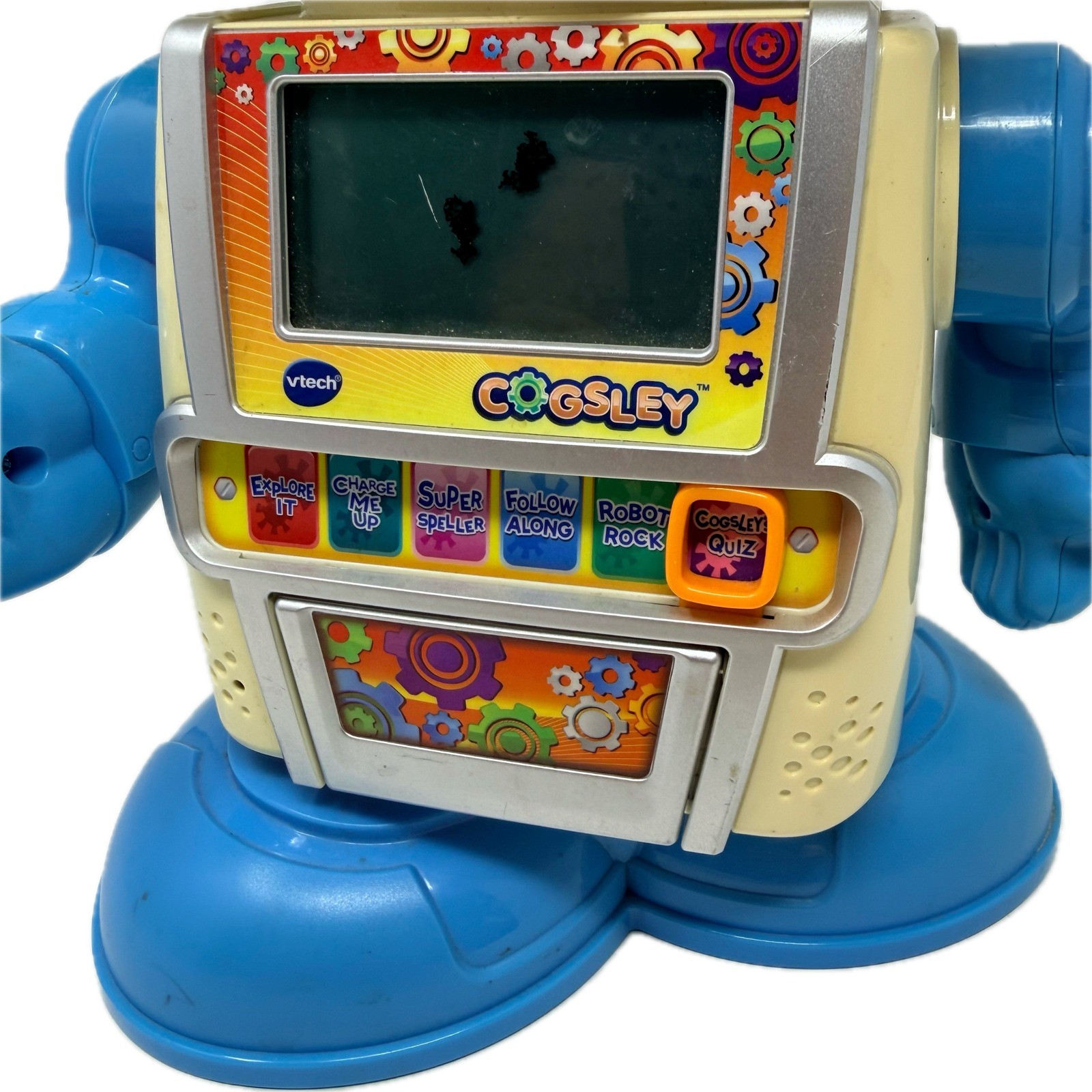 VTech Cogsley Learning Robot Interactive Educational Toy Blue Cream UNTESTED
